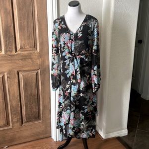 Gili Midi Dress Layer Sheer Flowy Floral Wedding Guest Vibrant Tier Size 6 Date
